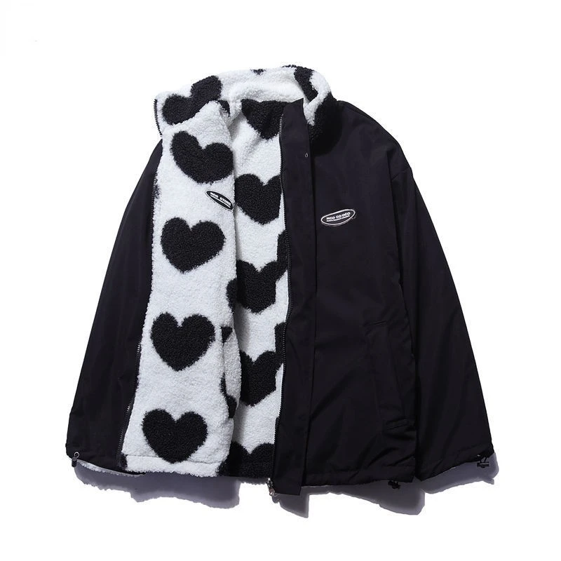 Valenzora | Reversible heart fleece jacket