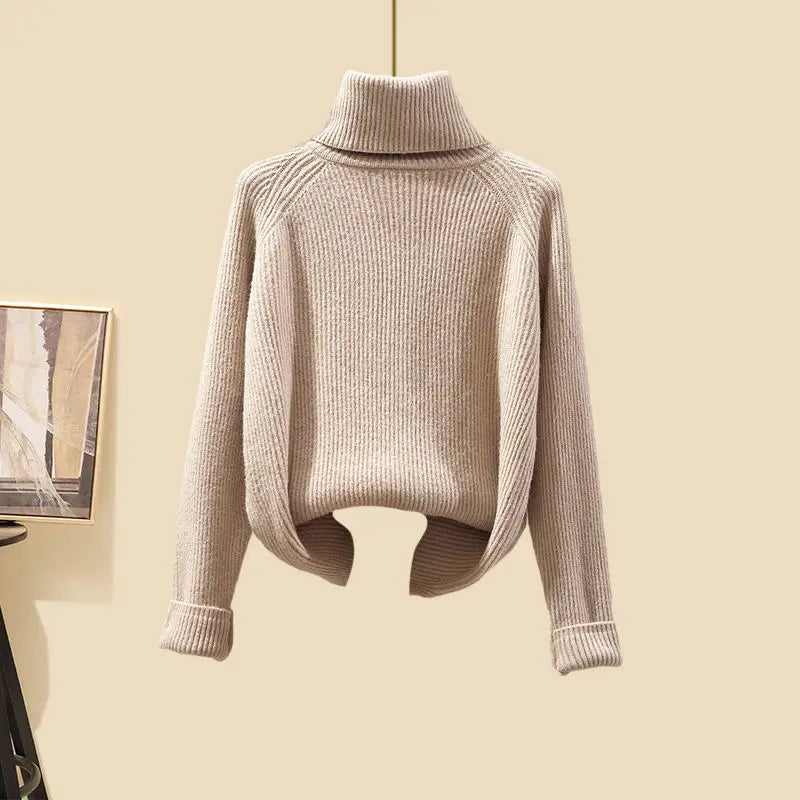 Valenzora | Elegant 3-piece roll-neck sweater set for women