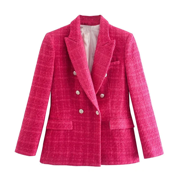 Valenzora – Damen-Doppelreiher-Freizeitblazer mit langen Ärmeln