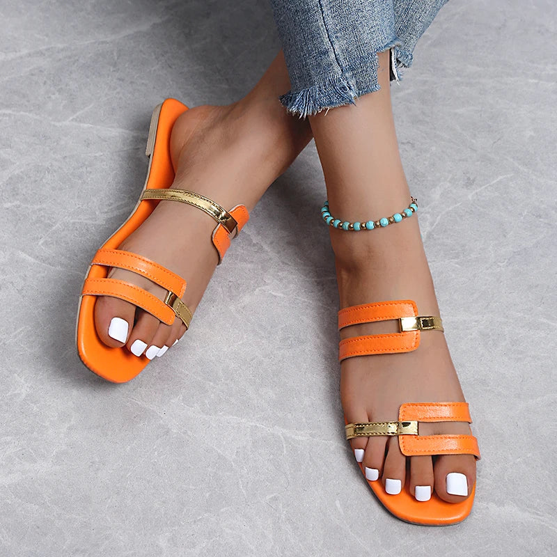 Valenzora - Stylish flat sandals with a trendy design | Women's multi-strap sandals