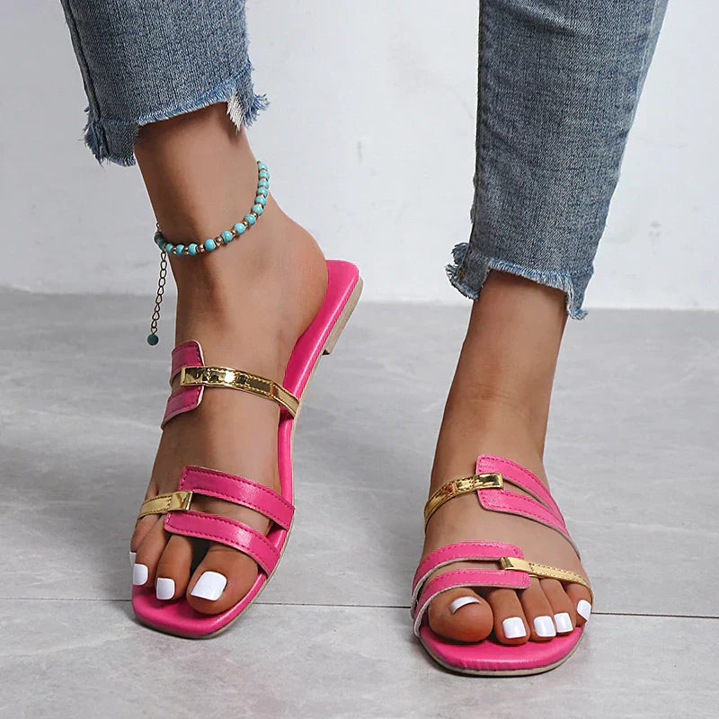 Valenzora - Stylish flat sandals with a trendy design | Women's multi-strap sandals