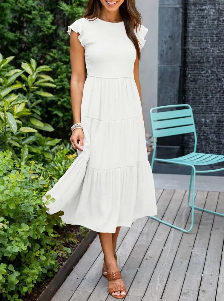 Valenzora | Summer dress with ruffle details and pockets