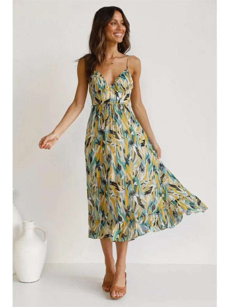 Colorful midi dress