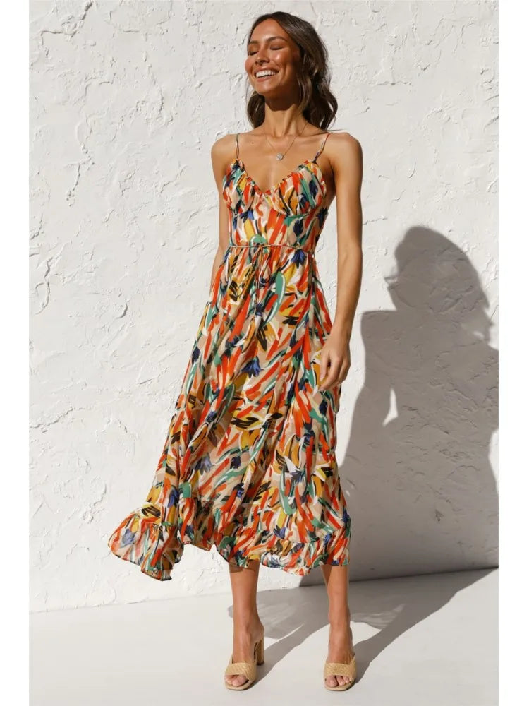 Colorful midi dress