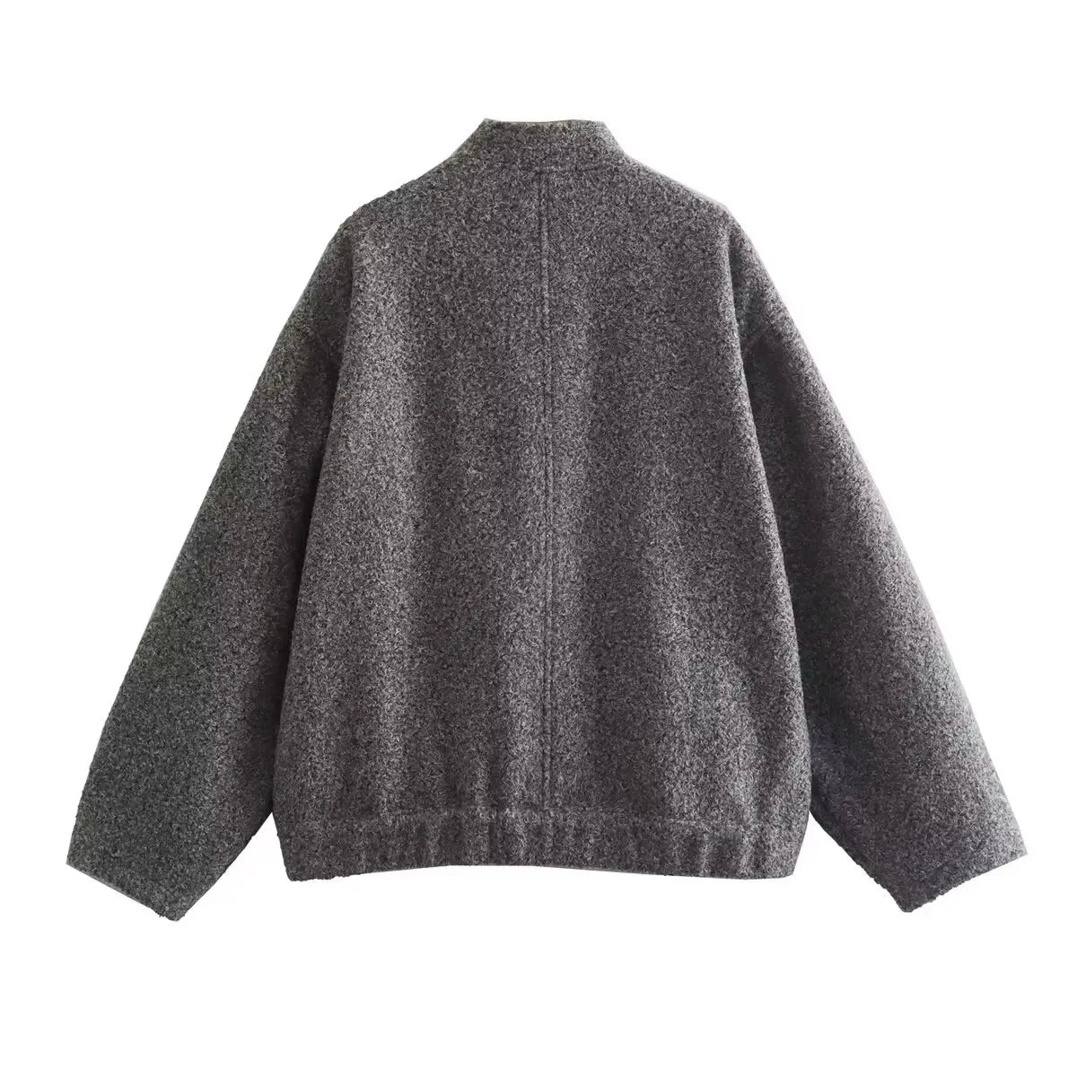 Valenzora - Women's oversized bomber jacket with pockets and snap button design