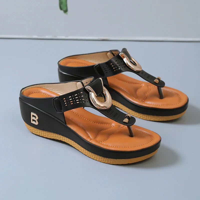 Valenzora- Women's Roman sandals with wedge heel and platform