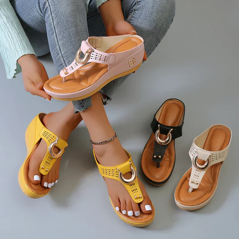Valenzora- Women's Roman sandals with wedge heel and platform