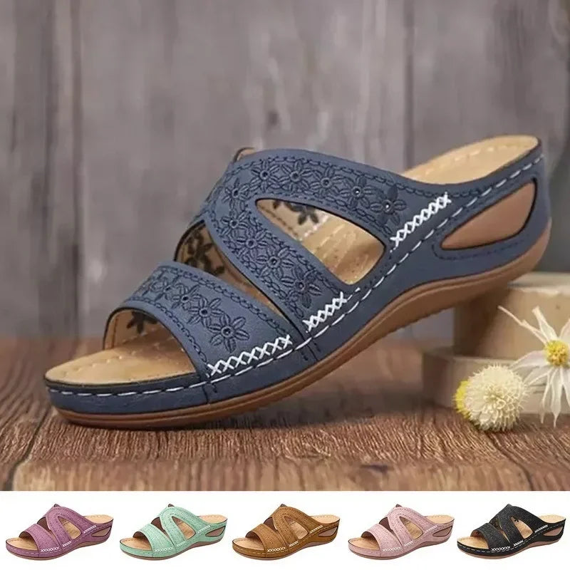 Valenzora – Premium Orthopädische Keilsandalen mit offener Zehenpartie