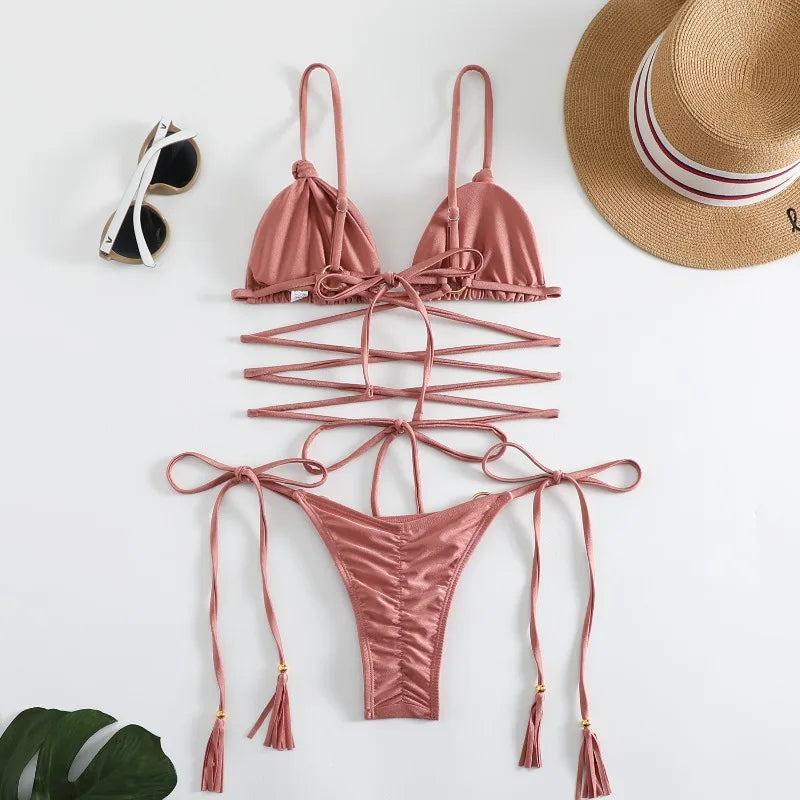 Valenzora | Sexy Cross String Bikini Set
