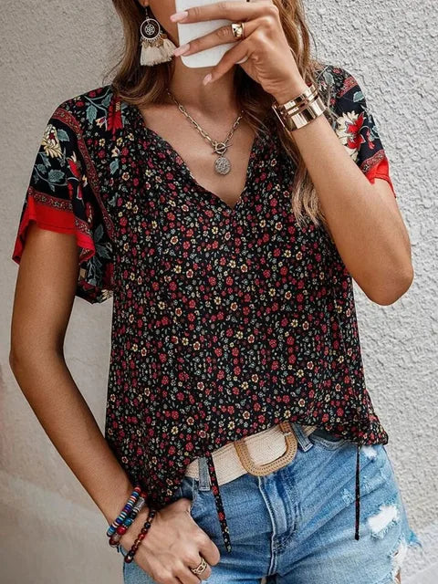 Valenzora | V-neck casual top for women