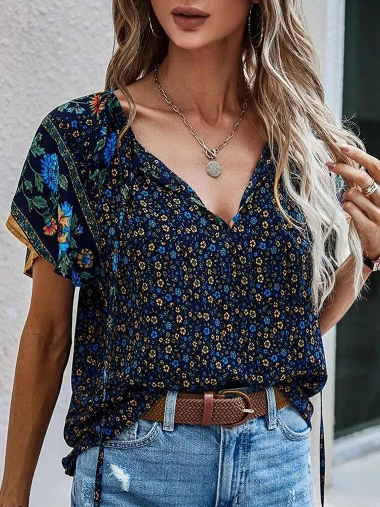 Valenzora | V-neck casual top for women