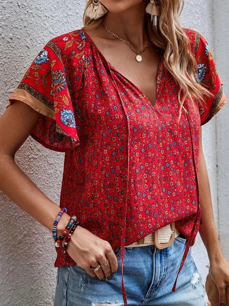 Valenzora | V-neck casual top for women