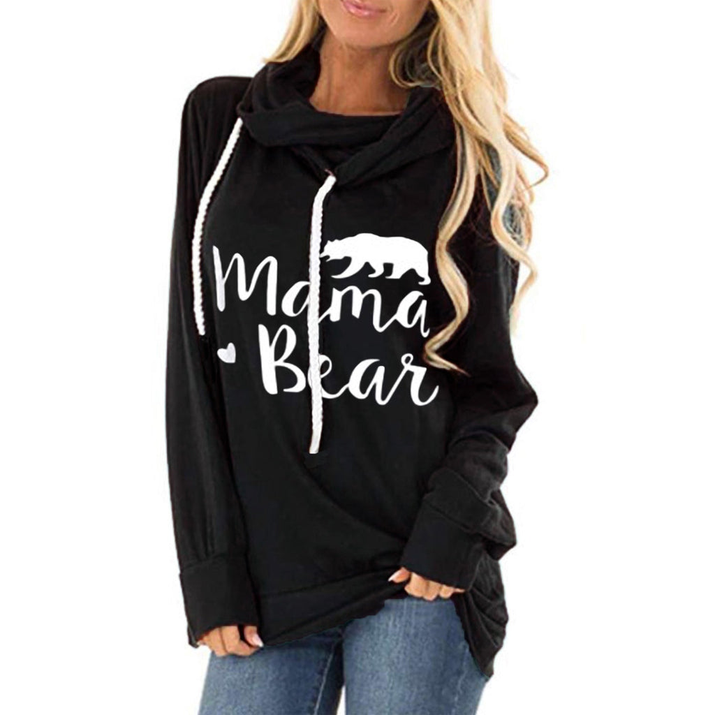 Lässiges Kapuzenshirt für Damen mit tiefem Ausschnitt und einzigartigem Print, Größe [size]