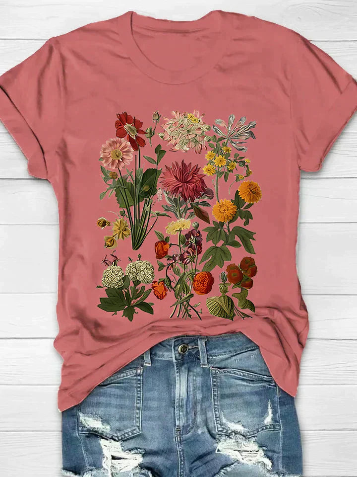 Valenzora | Vintage Floral T-shirt Retro Style For Casual Chic