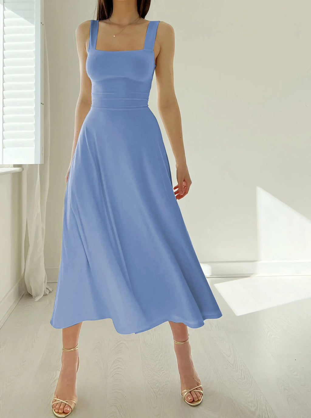Valenzora | Thick Strap Midi Dress