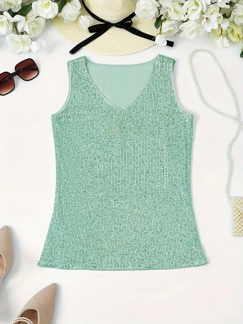 Valenzora | Elegantes, ärmelloses Top mit Pailletten