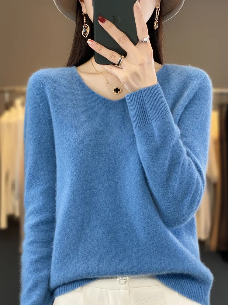 Valenzora | Women's Cashmere Pullover, Elegant V-neck, Soft & Comfortable
