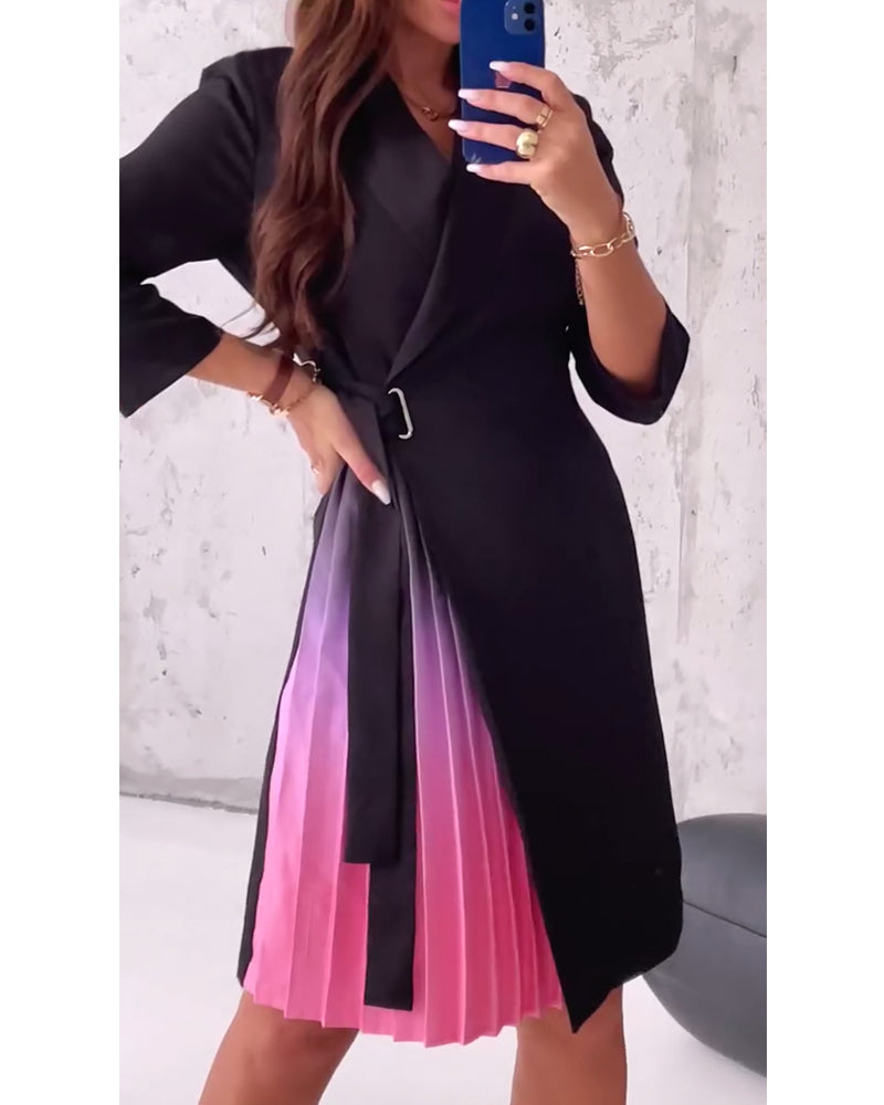 Valenzora | Elegantes Plisseekleid mit Taillengürtel