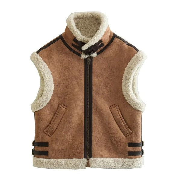 Valenzora | Sleeveless suede vest in vintage style