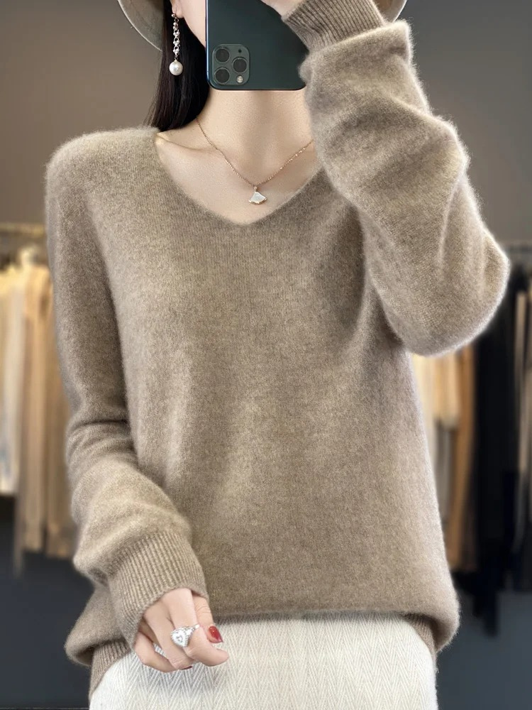 Valenzora | Women's Cashmere Pullover, Elegant V-neck, Soft & Comfortable