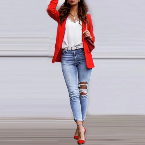 Valenzora | Elegante Damenblazer mit Ein-Knopf-Verschluss, ideal fürs Büro