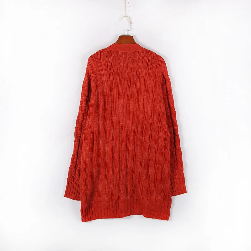 Valenzora | Damen-Wollstrickjacke mit Zopfmuster und Holzknöpfen, lockere Passform