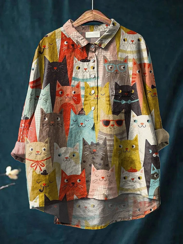 Valenzora | Süßes Katzen-Kunst-Shirt für Damenmode