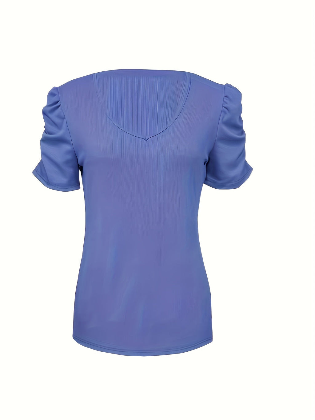 Valenzora | Elegantes geripptes V-Ausschnitt-T-Shirt für Damen