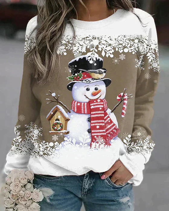 Colorful snowman motif