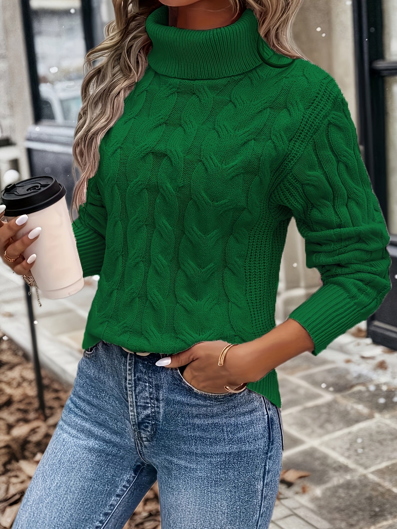 Valenzora | Cable-knit turtleneck sweater