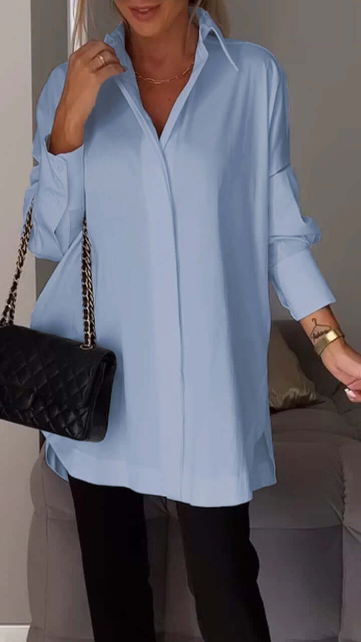 Valenzora | Lapel Slit Shirt