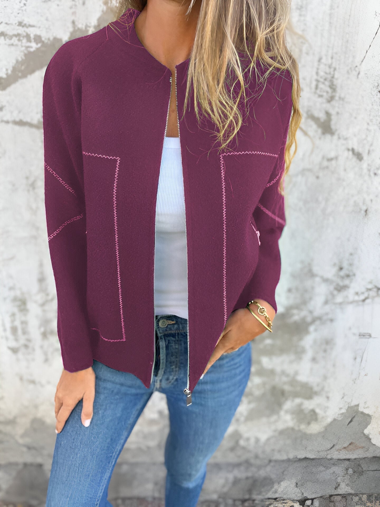 Valenzora | Damen-Reißverschlussjacke mit Taschen