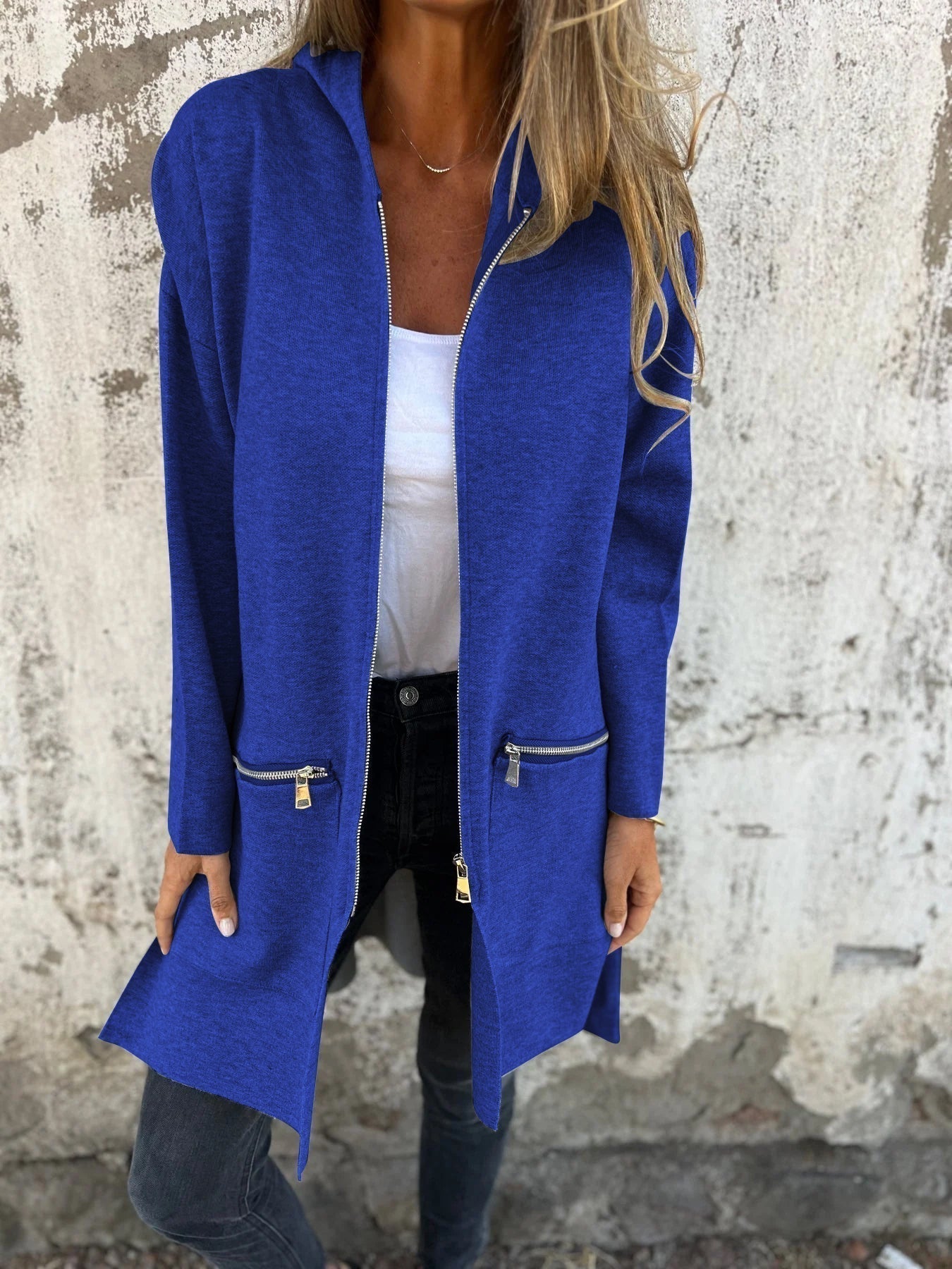Valenzora | Lässige langärmelige Jacke mit Reißverschluss für Damen