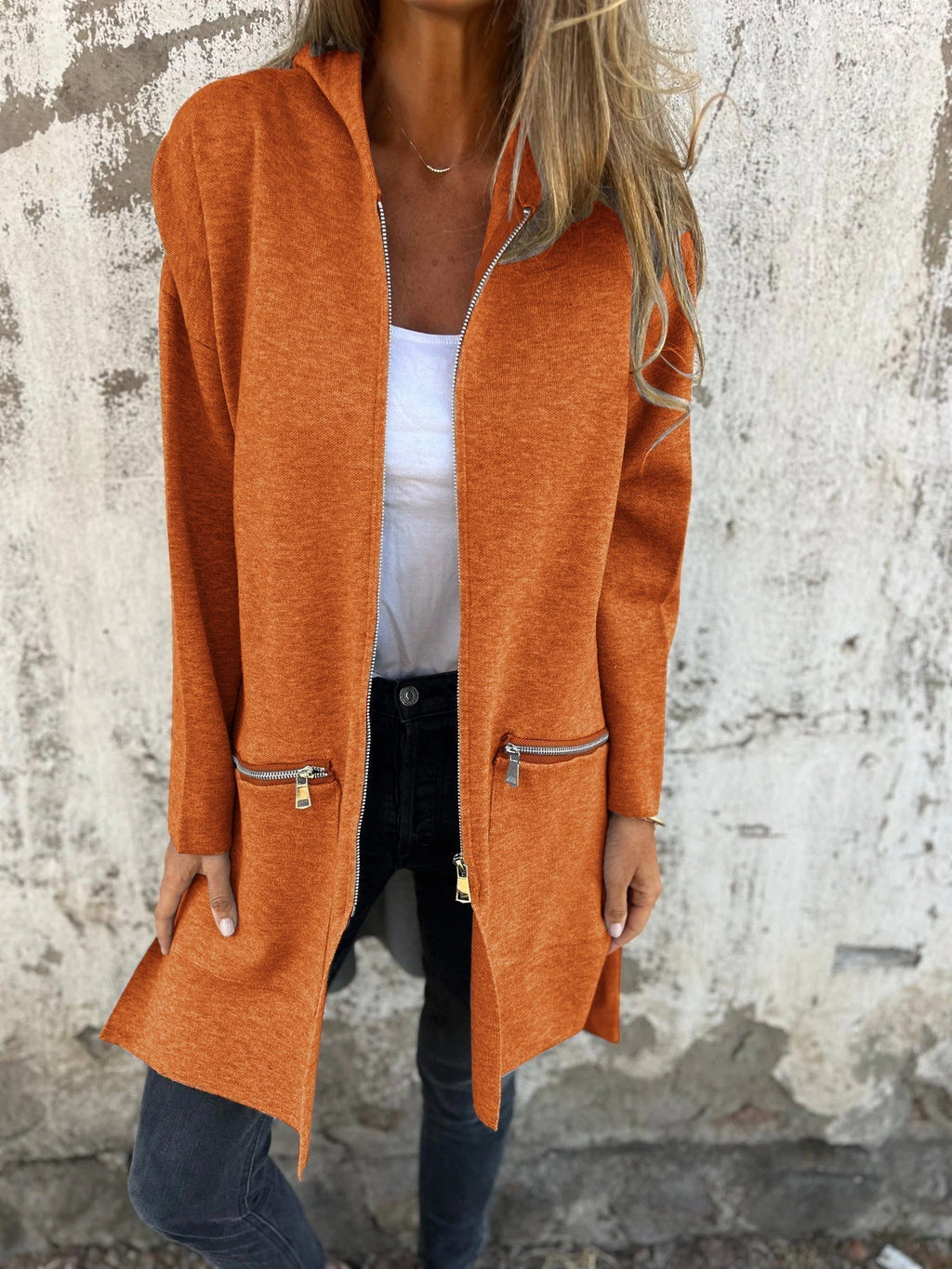 Valenzora | Lässige langärmelige Jacke mit Reißverschluss für Damen