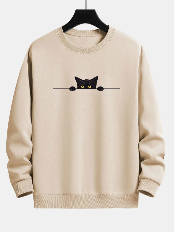 Valenzora | Relax Fit Sweatshirt with Black Cat Print