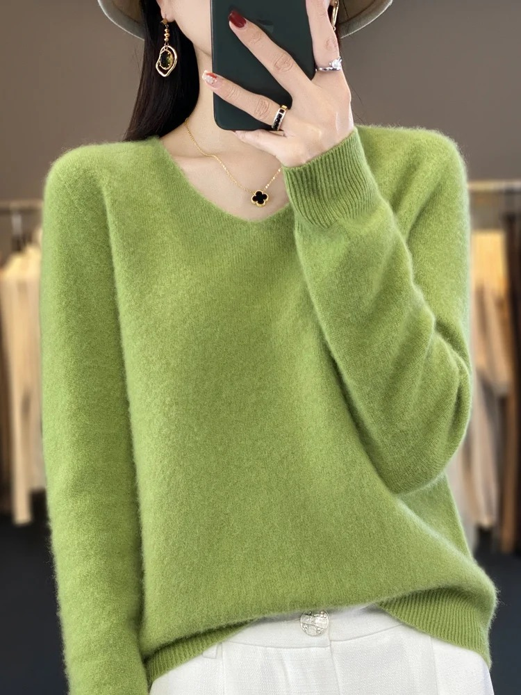 Valenzora | Women's Cashmere Pullover, Elegant V-neck, Soft & Comfortable