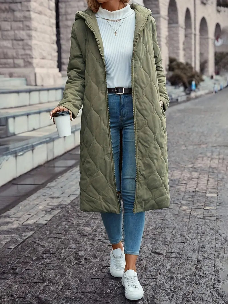 Gefütterte Fleecejacke mit Kapuze