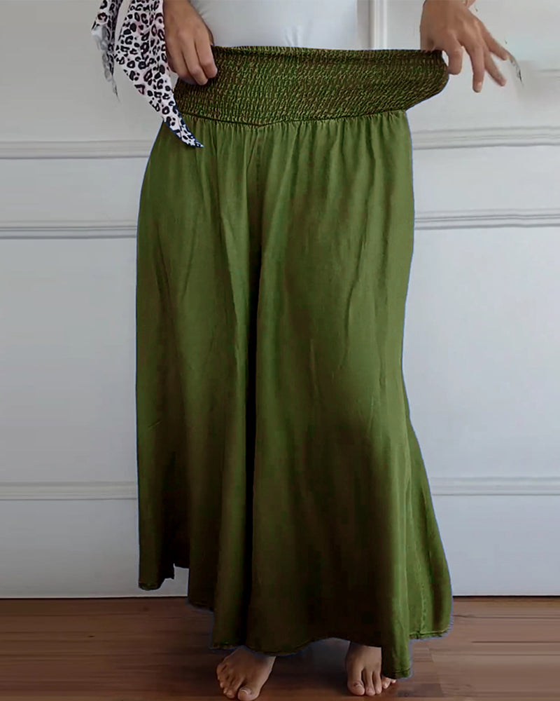 Valenzora | Trousers with elasticated waistband and wide legs