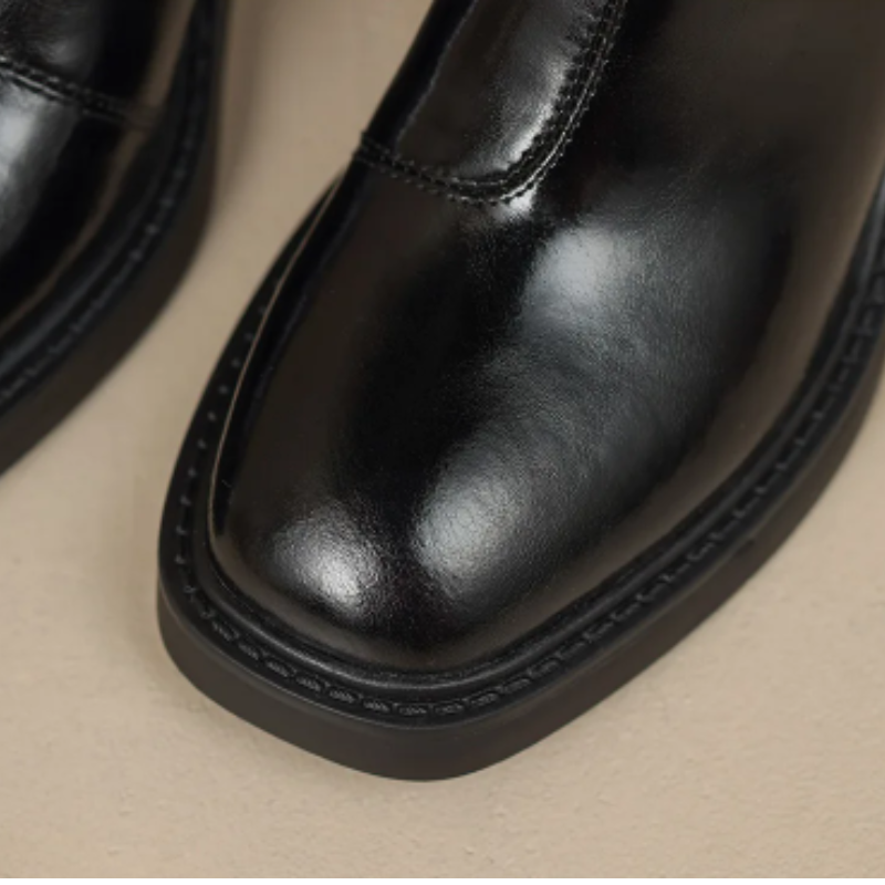 Valenzora | Elegante Stiefeletten aus Leder mit Blockabsatz für Damen