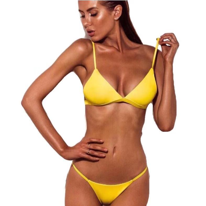 Damen-Minimalist-Dreiecks-Bikini-Set Größe