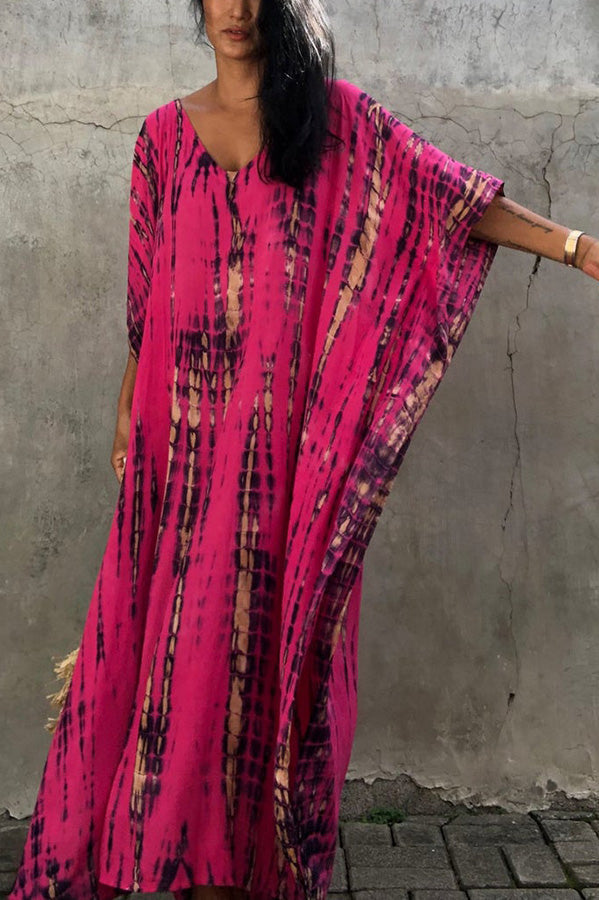 Valenzora Freely – Lockeres Wickelkleid im Batik-Boho-Stil
