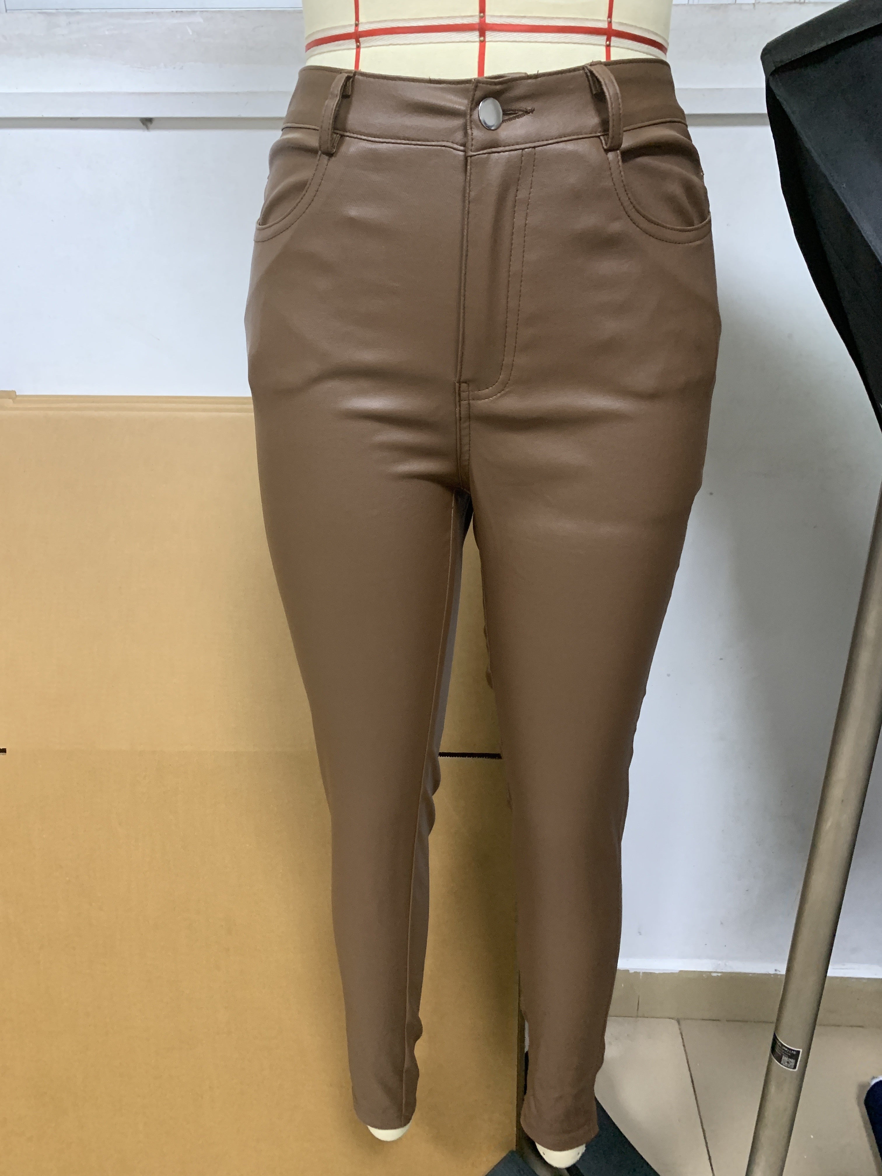 Valenzora | Beschichtete High-Waist Skinny Jeans