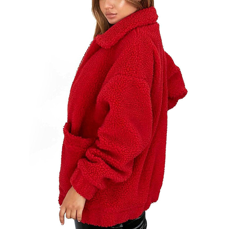 Valenzora | Damen-Fleece-Sweatshirt mit weitem Kragen