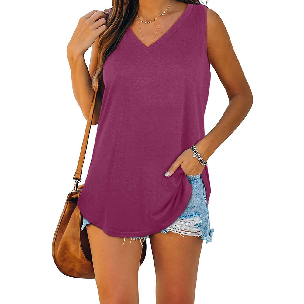 Valenzora McKayla Jersey V-Neck Tank Top