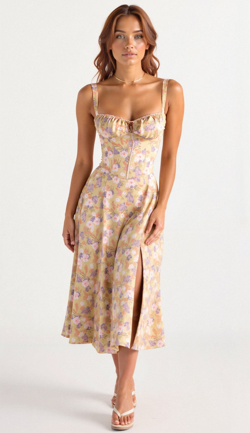 Valenzora | Geblümtes Midikleid für Damen