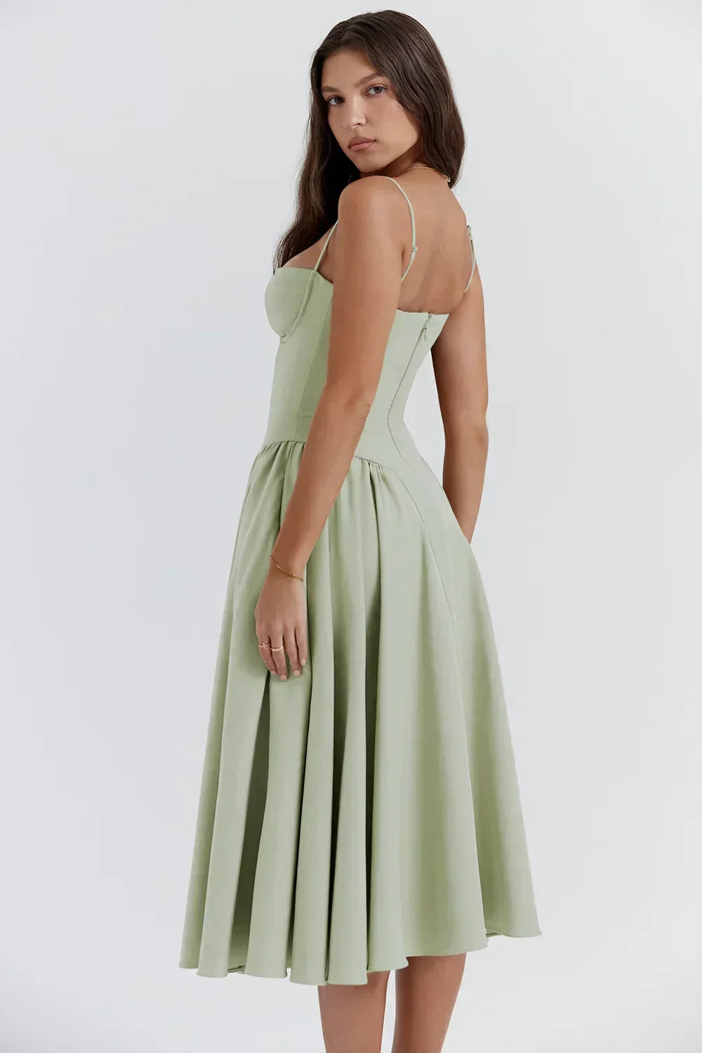 Valenzora | Ärmelloses Midikleid mit Korsett-Passform