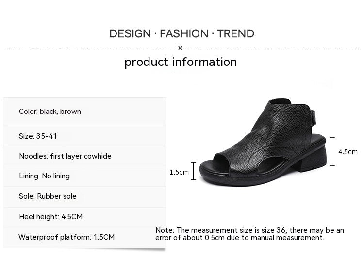 Valenzora | Retro Damen Sandalen aus echtem Leder mit halbbhoher, weicher Sohle