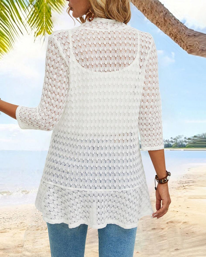 Valenzora | Elegant solid color lace cardigan