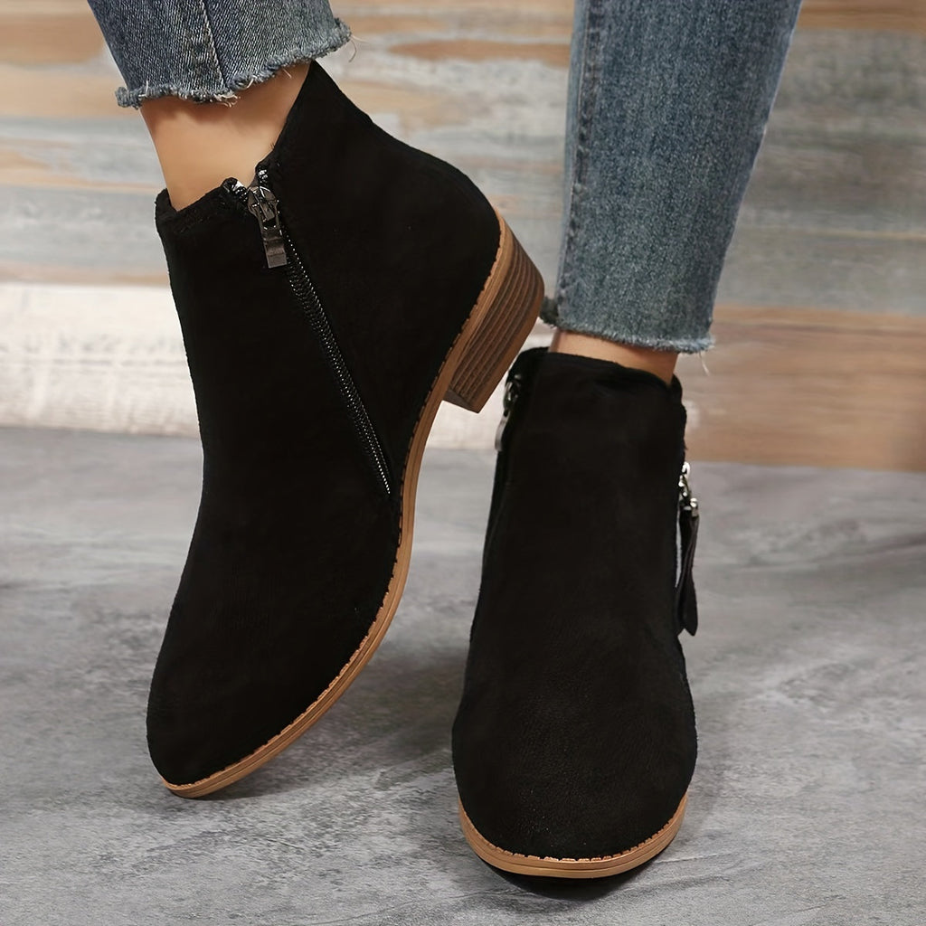 Valenzora - elegant pointed ankle boots with heel and zipper