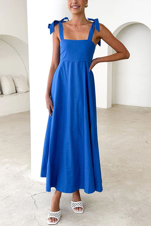 Valenzora | Rosiedress Bow Shoulder Empire Waist Swing Maxi Cami Dress